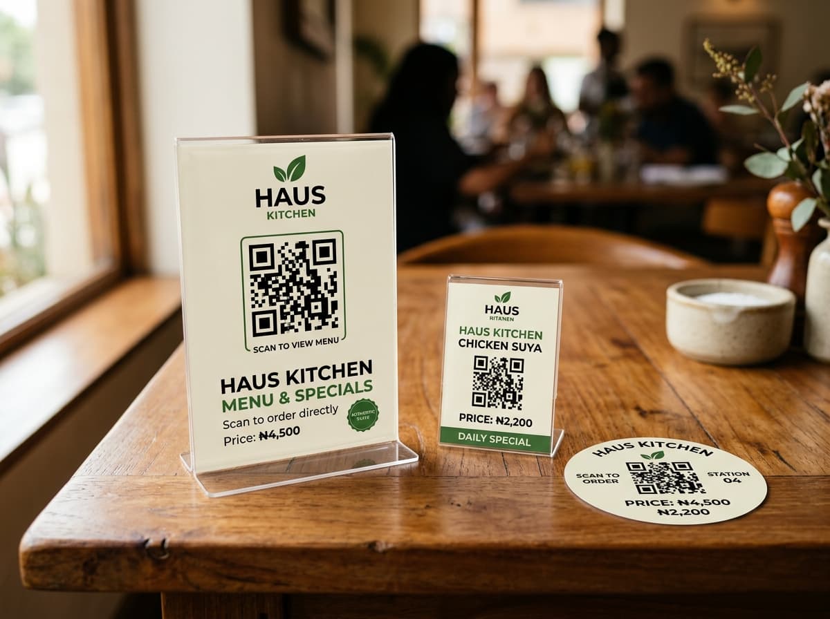 Durable Waterproof QR Tags displaying prices in Nigerian Naira